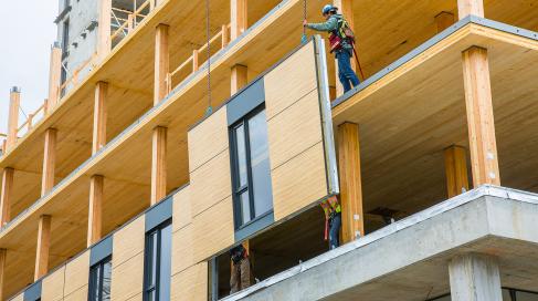 Tallwood building in construction