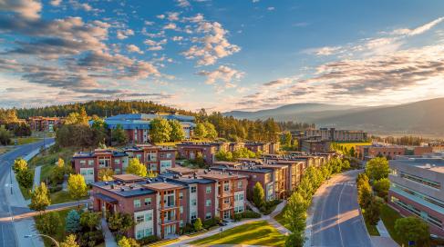 Aerial of buildings at UBC Okanagan