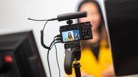 Camera recording faculty member