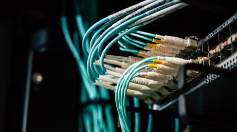 Cables connected to server