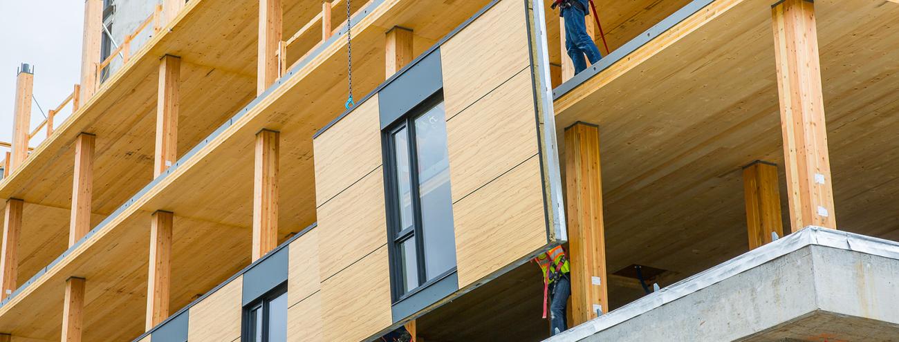 Tallwood building in construction