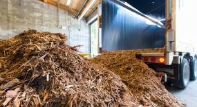 Wood waste diverted from landfill is transformed into wood chips and delivered to the BRDF facility.