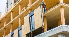 All mass timber components and envelope panels were prefabricated in BC.